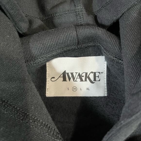 Awake Embroidered Black Pullover Hoodie Adult Sz M New - Picture 4 of 5